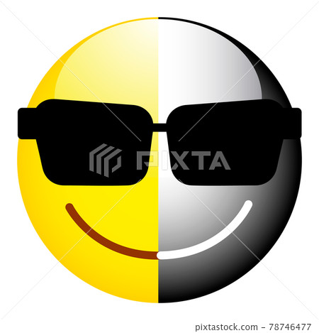 Black and white smiley. The symbol of duality, secrecy 78746477