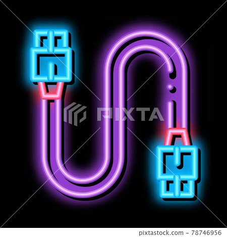 electonic cord computer detail neon glow icon illustration electonic cord computer detail neon glow icon illustration 78746956