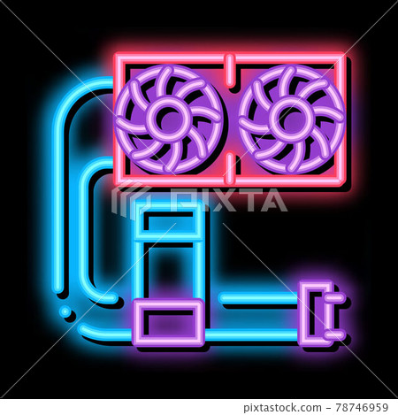 water cooler computer part neon glow icon illustration water cooler computer part neon glow icon illustration 78746959