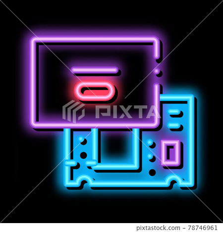 laptop mainboard neon glow icon illustration laptop mainboard neon glow icon illustration 78746961