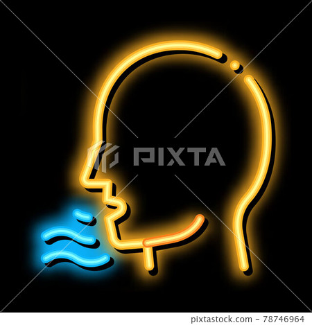 gasping human neon glow icon illustration gasping human neon glow icon illustration 78746964