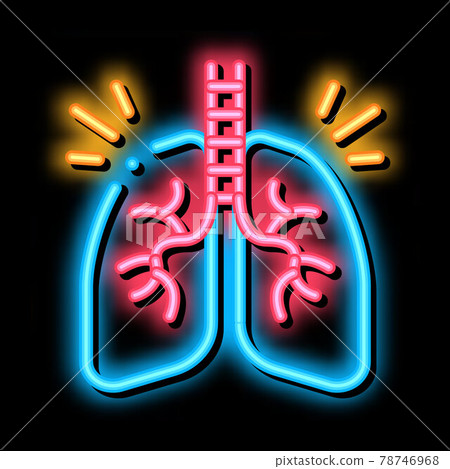 healthy lungs neon glow icon illustration healthy lungs neon glow icon illustration 78746968