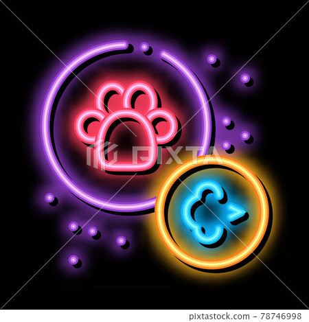 allergy on animals neon glow icon illustration allergy on animals neon glow icon illustration 78746998