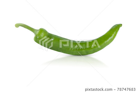 Green hot chili peppers isolated on white background. Green hot chili peppers isolated on white background. 78747683