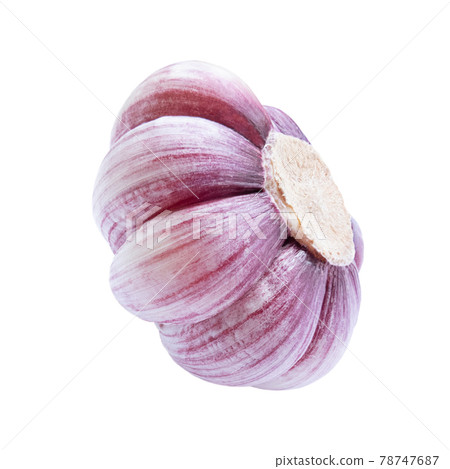 Garlic raw vegetable isolated on white background. Garlic raw vegetable isolated on white background. 78747687