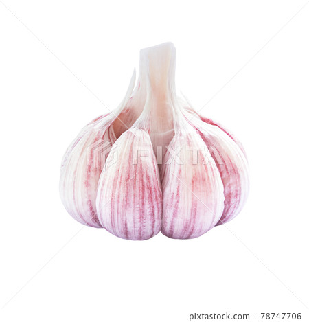 Garlic raw vegetable isolated on white background. Garlic raw vegetable isolated on white background. 78747706