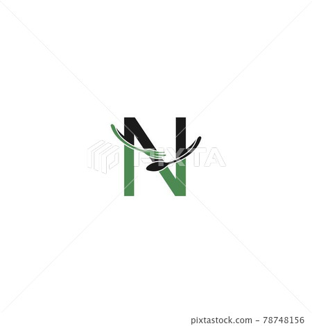 Letter N with fork and spoon logo icon design vector 78748156