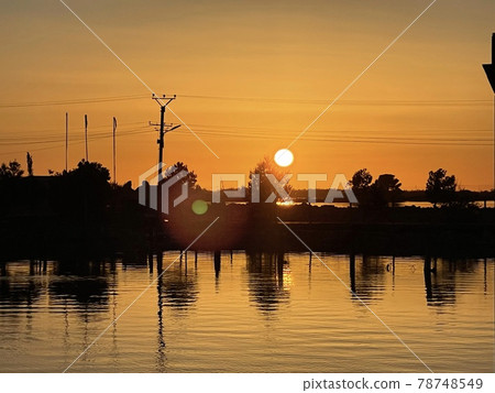 Beautiful sunset background. Summer holidays concept. Text  78748549