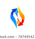 arrow flame connection logo symbol icon design 78749542