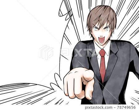 卡通風格色彩_指點決定上班族_集中線條和氣球 卡通風格色彩_指點決定上班族_集中線條和氣球 78749656