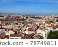 A unified cityscape with red-roofed houses in Lisbon, Portugal 78749811