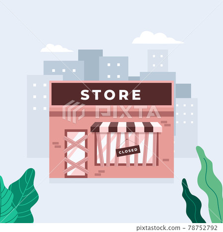 Store shop or cafe is bankrupt and closed. Locked door on a business that has gone bankrupt. Store shop or cafe is bankrupt and closed. Locked door on a business that has gone bankrupt. 78752792