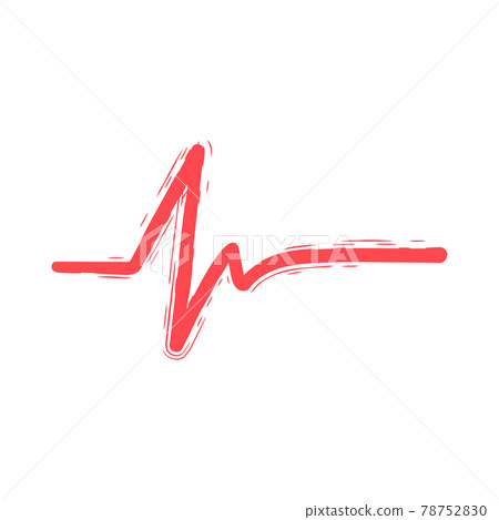 Hand drawing heart cardiogram line doodle icon. Hand drawing heart cardiogram line doodle icon. 78752830