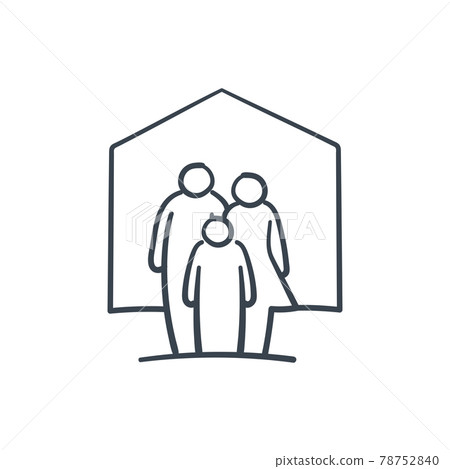 Hand drawing family inside the house doodle icon. Hand drawing family inside the house doodle icon. 78752840