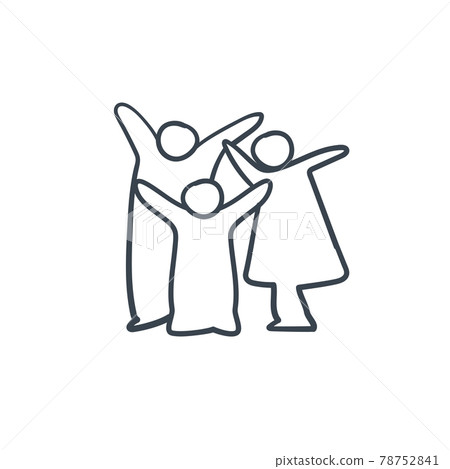 Hand drawing happy family doodle icon. 78752841