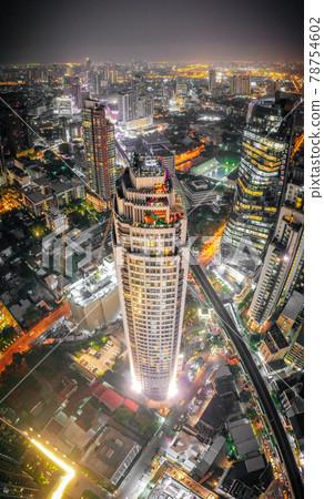 Bangkok Aerial view, above Sukhumvit and Thonglor district in Thailand Bangkok Aerial view, above Sukhumvit and Thonglor district in Thailand 78754602