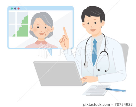 Elderly people who receive medical examination online, online medical examination, medical examination 78754922