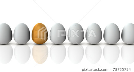 A golden egg with potential. 3D rendered illustration. White background. 78755734