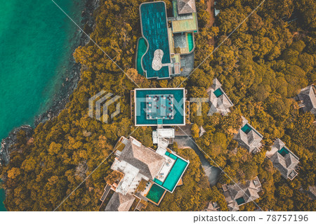 Beach club aerial view baba nest phuket in Thailand 78757196