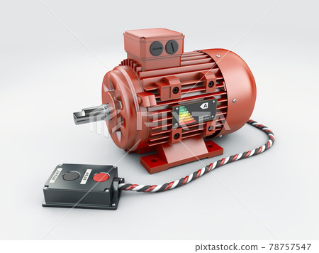 3d Rendering of Electric motor rotor with push point station, clipping path included. 78757547