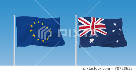 EU and Australian flags 78758632