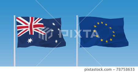 EU and Australian flags EU and Australian flags 78758633