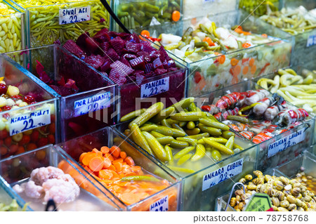 Pickled vegetables marinades at the turkish market 78758768