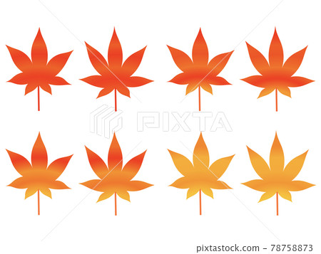 "Maple" simple autumn leaves parts set (2 patterns x 4 gradations) "Maple" simple autumn leaves parts set (2 patterns x 4 gradations) 78758873
