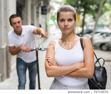 Offended girl on street Offended girl on street 78758970