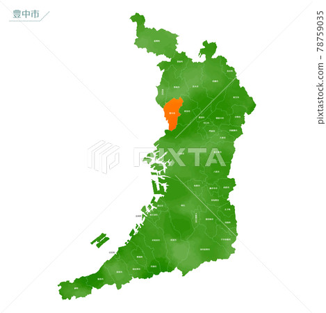 Watercolor-style map Toyonaka City, Osaka Prefecture Watercolor-style map Toyonaka City, Osaka Prefecture 78759035