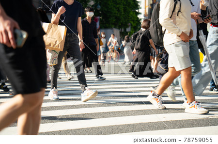 東京澀谷Scramble Crossing 2021年6月17日決定解除緊急狀態 78759055