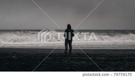 Black sand beach, Iceland 78759170