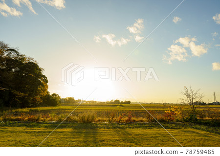 Sunset and sky seen in the idyllic countryside 78759485
