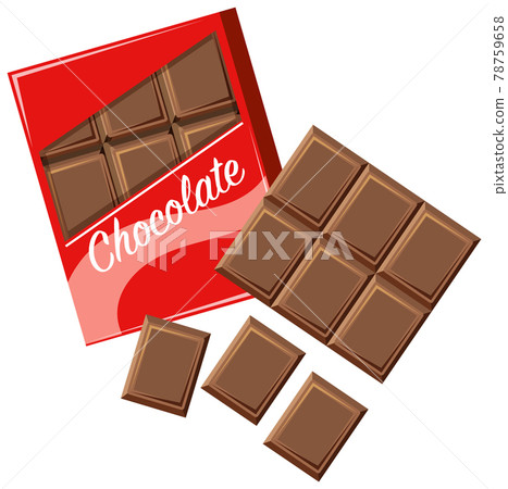 Chocolate bar in package on white background Chocolate bar in package on white background 78759658