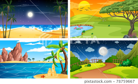 Four different scene of nature park and forest Four different scene of nature park and forest 78759667