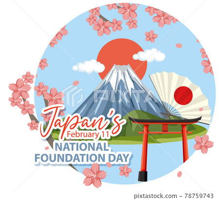 Japan National Foundation Day banner with Japan National Foundation Day banner with 78759743