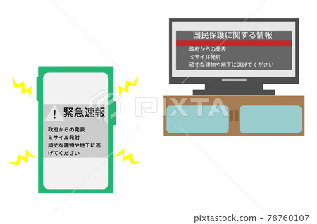Smartphones and TVs with J-Alert 78760107