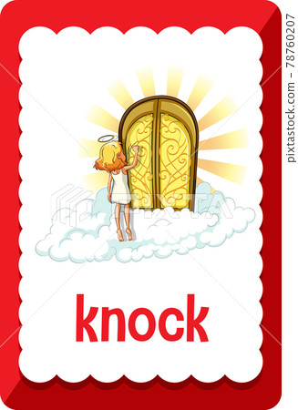 Vocabulary flashcard with word Knock Vocabulary flashcard with word Knock 78760207