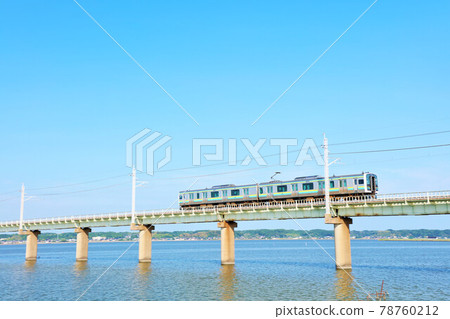 Ibaraki Prefecture Blue Sky Kitaura Bridge and Kashima Line 78760212