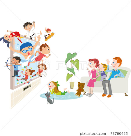 Watch sports on TV with your family Watch sports on TV with your family 78760425