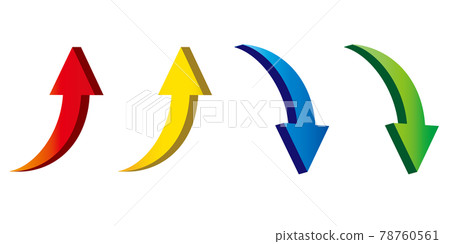 Three-dimensional arrow illustration for business ascending and descending Three-dimensional arrow illustration for business ascending and descending 78760561