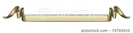 Scroll Vintage Woodcut Banner Paper Ribbon Drawing 78760928