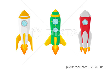 Bright Space Rocket Launching or Starting Up Vector Set Bright Space Rocket Launching or Starting Up Vector Set 78761049