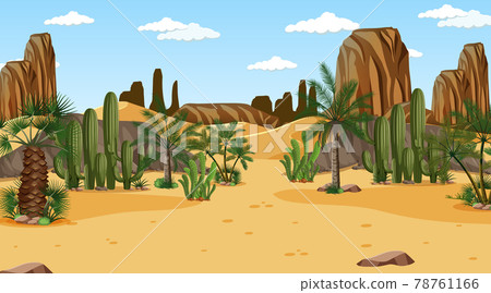Desert forest landscape at day time scene Desert forest landscape at day time scene 78761166