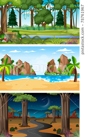 Set of different nature horizontal scenes Set of different nature horizontal scenes 78761967