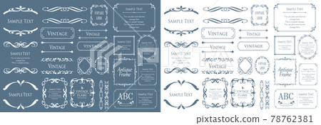 Elegant frame design, antique borders, vintage-style plates Elegant frame design, antique borders, vintage-style plates 78762381