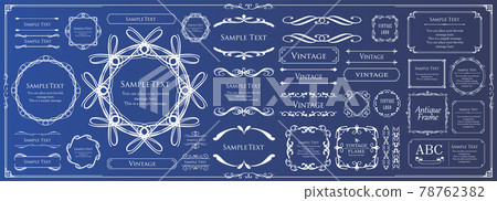 Elegant frame design, antique borders, vintage-style plates 78762382