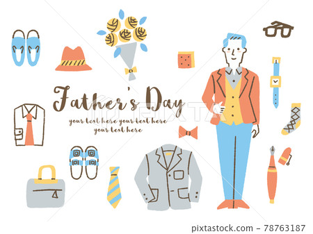 Father's day illustration_set Father's day illustration_set 78763187