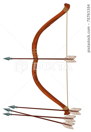 Bow with arrow, ancient weapon for battles wars 78763384