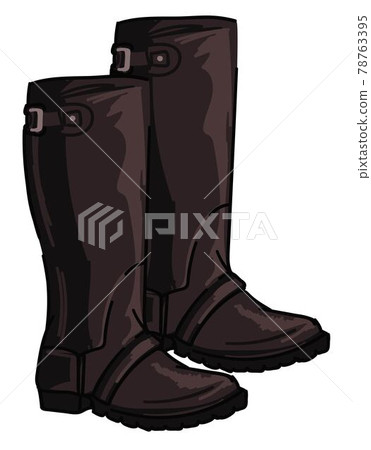 English hunting boots with clasps and leather English hunting boots with clasps and leather 78763395
